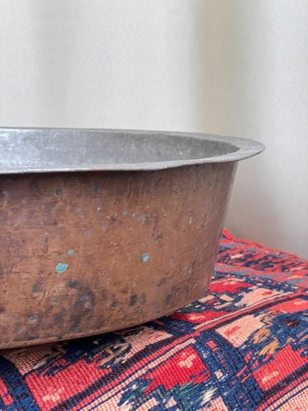 Antika Bakır Leğen Ölçü Çap 72 Cm H 15 Cm