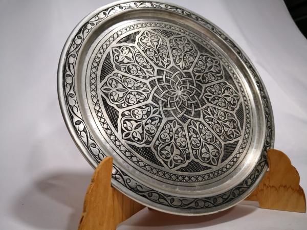 Ağır İşlemeli Elde Dövme Tepsi Aoa Ölçü 30Cm Çapi