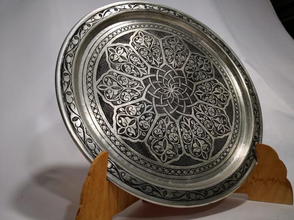 Ağır İşlemeli Elde Dövme Tepsi Aoa Ölçü 30Cm Çapi