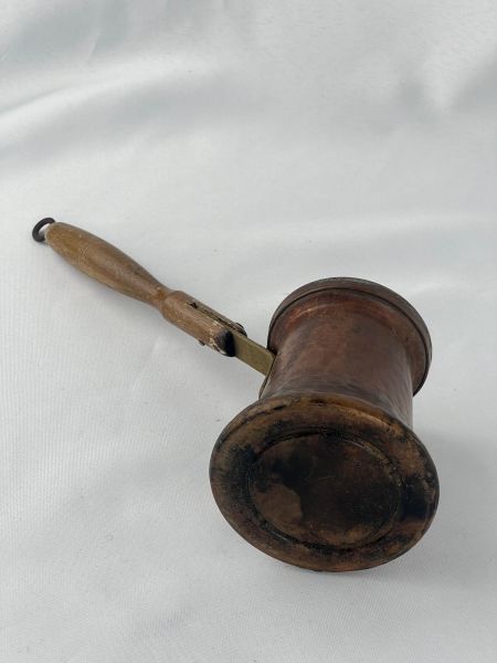 Antika Bakır Cezve Ölçü Çap 8 Cm H 8,5 Cm Sap 17 Cm