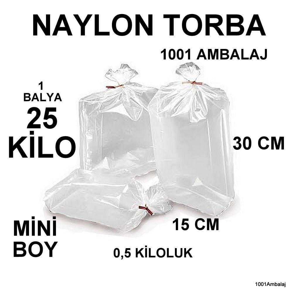 Naylon Torba 15X30 Cm (500 Gramlik) Bakkaliye Torbası 25 Kilo 1 Balya 1001 Ambalaj