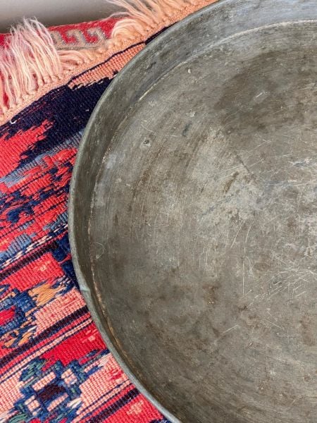 Antika Bakır Tepsi Ölçü Çap 44 Cm H 5 Cm