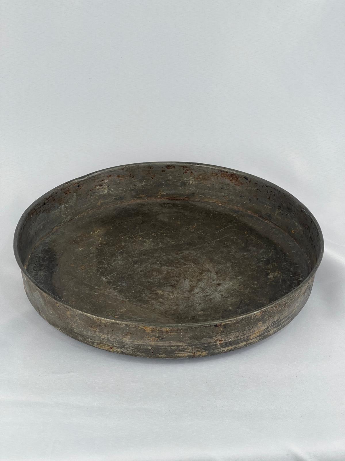 Antika Bakır Tepsi Ölçü Çap 36 Cm H 6,5 Cm