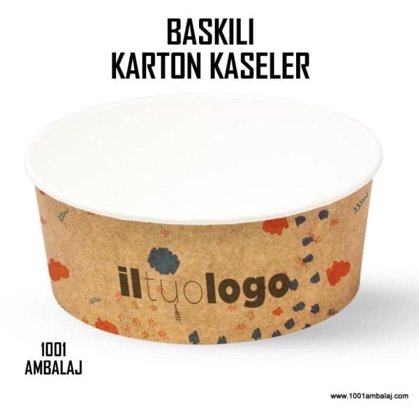 Dijital Baskılı 550 Cc Karton Salata kabı Kraft 6.000 ADET