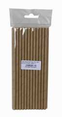kağıt Pipet 6 Mm 19,5 Cm Boy 25 Li Paket Kahverengi 1 Paket
