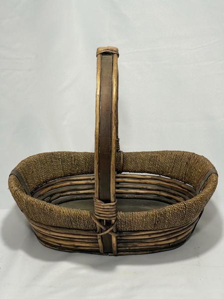 Bambu + Hasir Örme Dekorluk Sepet 50X43X41Cm Aoa Ölçü 50X43Cm 41Cm Yüksekliği