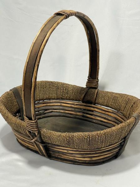 Bambu + Hasir Örme Dekorluk Sepet 50X43X41Cm Aoa Ölçü 50X43Cm 41Cm Yüksekliği