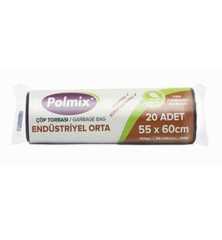 Çöp Torbası Polmix Endüstiriyel Orta 150 Gram 55X60 Siyah 1 Paket