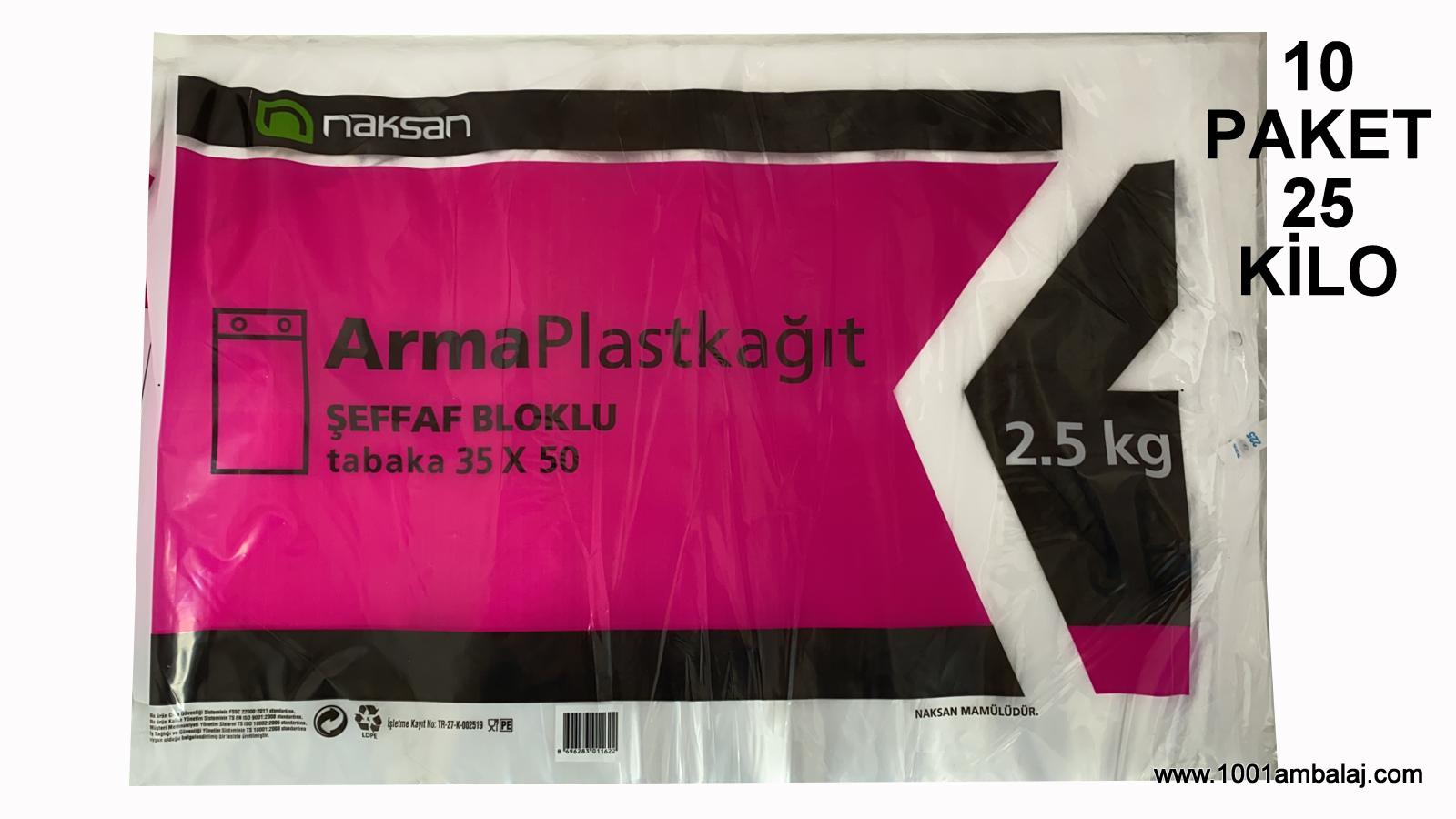 Plast kağıt 35X50 Cm 2,5 Kglik 10 Paket Naksan 25 Kilo 1 Balya Naksan