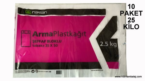 Plast kağıt 35X50 Cm 2,5 Kglik 10 Paket Naksan 25 Kilo 1 Balya Naksan