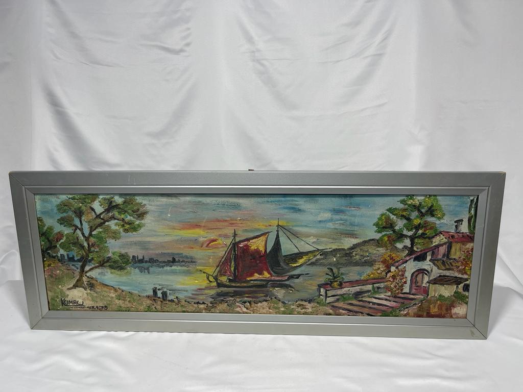 İmzali Yağli Boya Tablo Aoa Ölçü 110X40Cm
