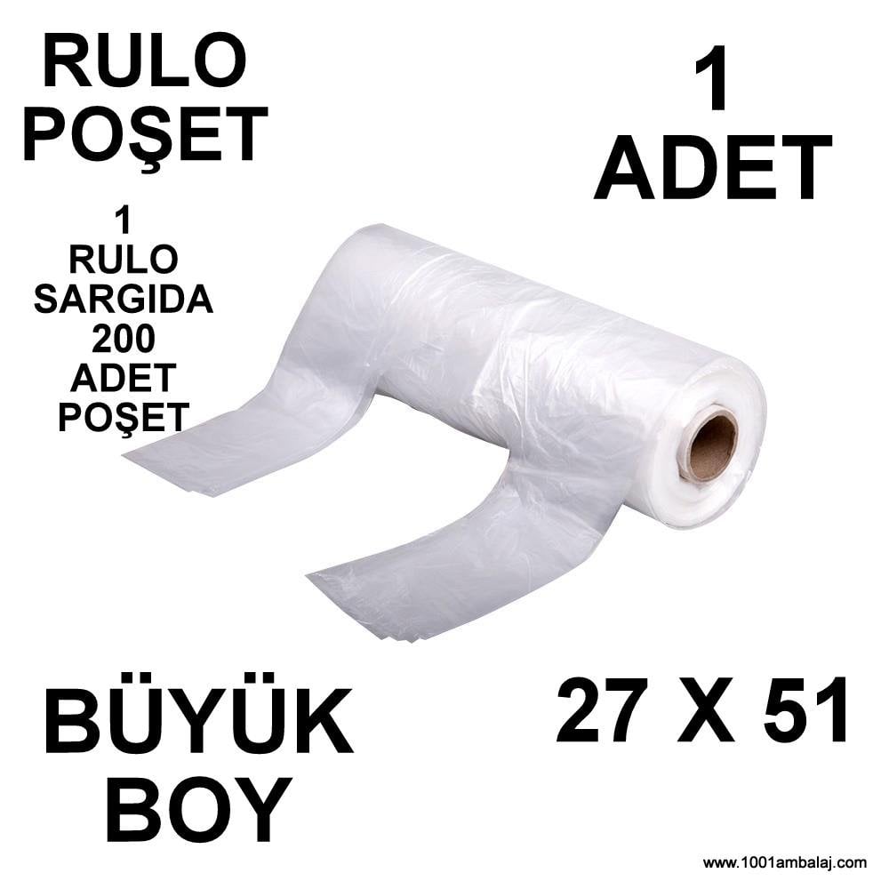 Rulo Poşet Büyük Boy 27X51 Cm 1 Rulo Sargıda 200 Adet Poşet