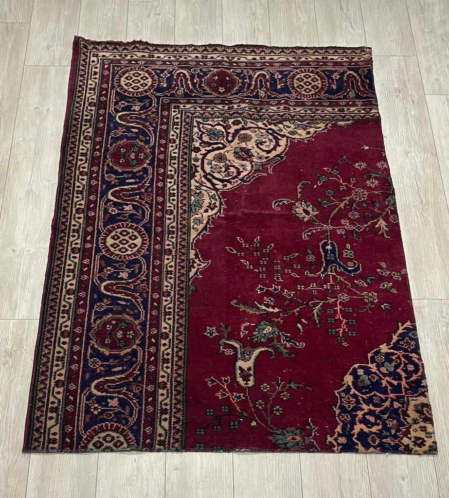 Vintage El Dokuma Halı (Traşli)Kullanima Hazir Aoa Ölçü 123Cmx184Cm