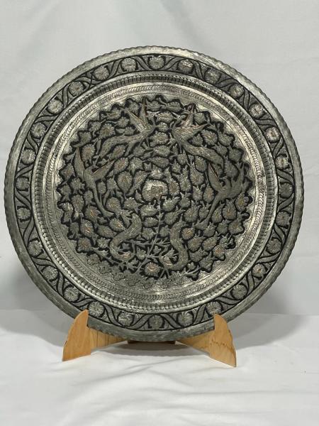 İran El Dövme İşlemeli Bakır Duvar Dekoru Çap 50 Cm Aoa Ölçü 50Cm Çapi
