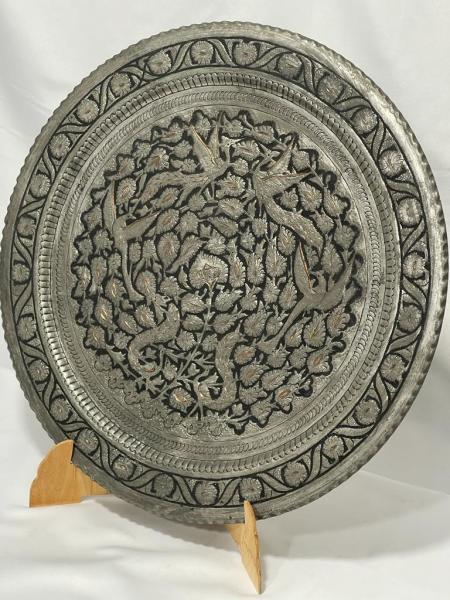 İran El Dövme İşlemeli Bakır Duvar Dekoru Çap 50 Cm Aoa Ölçü 50Cm Çapi