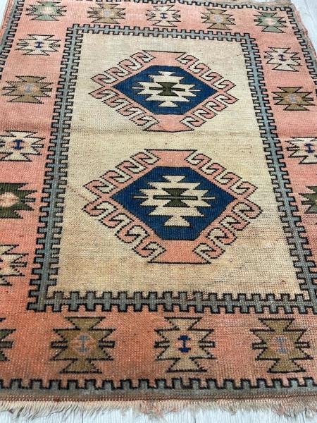 Vintage El Dokuma Halı (Traşli)Kullanima Hazir Aoa Ölçü 100Cmx120Cm