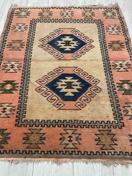 Vintage El Dokuma Halı (Traşli)Kullanima Hazir Aoa Ölçü 100Cmx120Cm