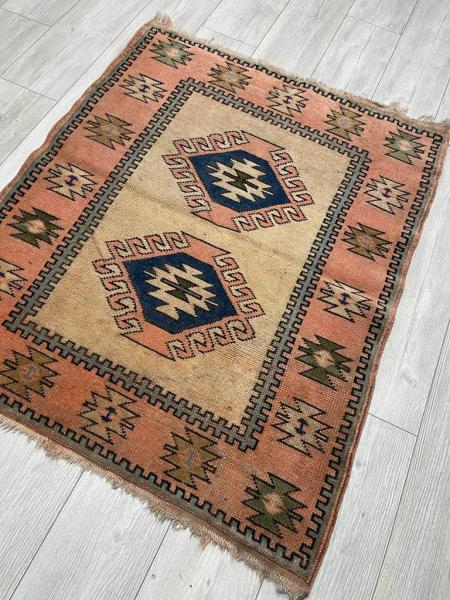 Vintage El Dokuma Halı (Traşli)Kullanima Hazir Aoa Ölçü 100Cmx120Cm