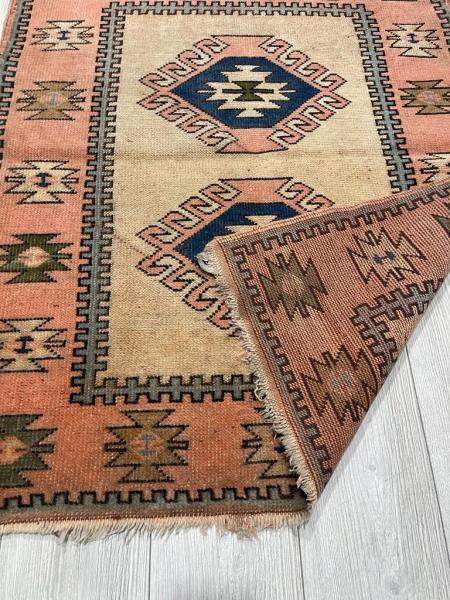 Vintage El Dokuma Halı (Traşli)Kullanima Hazir Aoa Ölçü 100Cmx120Cm