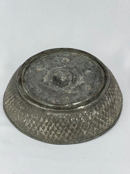 Antika Bakır Tas Ölçü Çap 23,5 Cm H 6 Cm