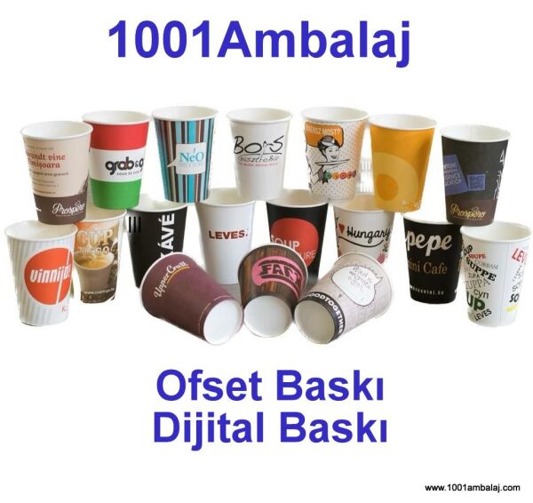 7 Oz Karton Bardak 3,7 Gram 1 Koli (3000 Adet) Tek Kat Duvarlı Desenli Sıcak Soğuk