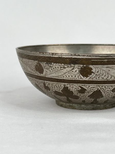 Antika Bakır Tas Ölçü Çap 13 Cm H 6 Cm