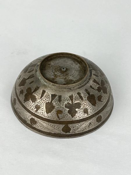 Antika Bakır Tas Ölçü Çap 13 Cm H 6 Cm