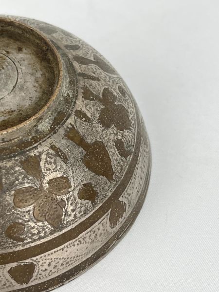 Antika Bakır Tas Ölçü Çap 13 Cm H 6 Cm