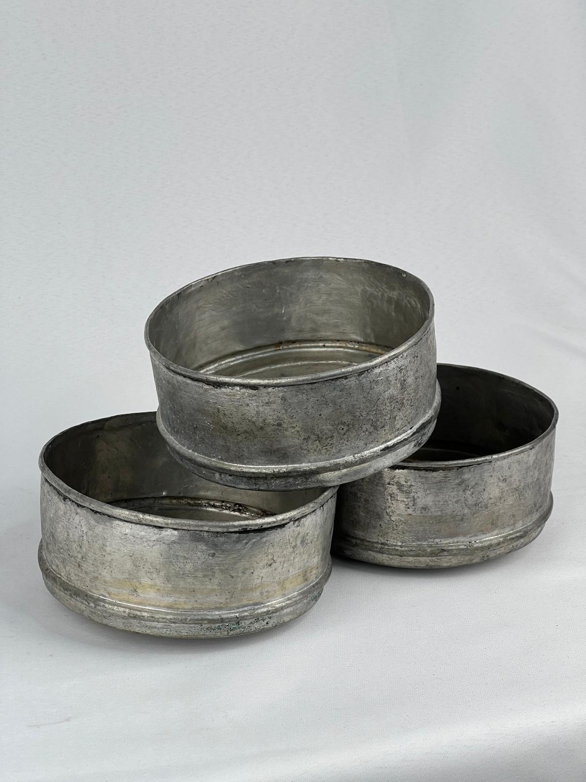 Antika Bakır Tas Ölçü Çap 15 Cm H 19 Cm