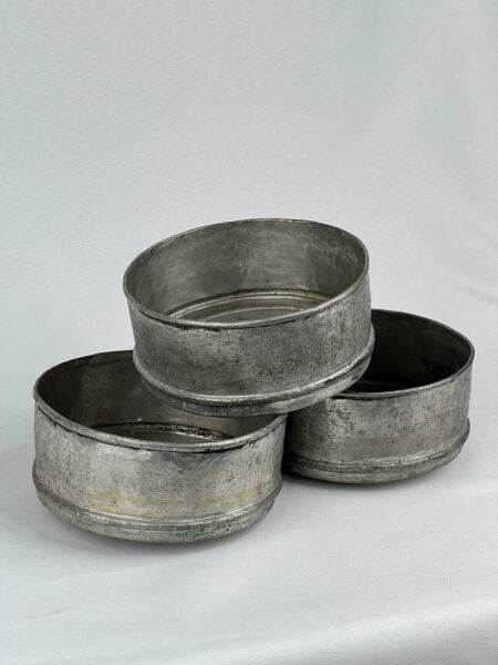 Antika Bakır Tas Ölçü Çap 15 Cm H 19 Cm