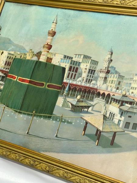 Ahşap Çerçeveli Çok Eski Kabe Fotografi Aoa Ölçü 45X35Cm