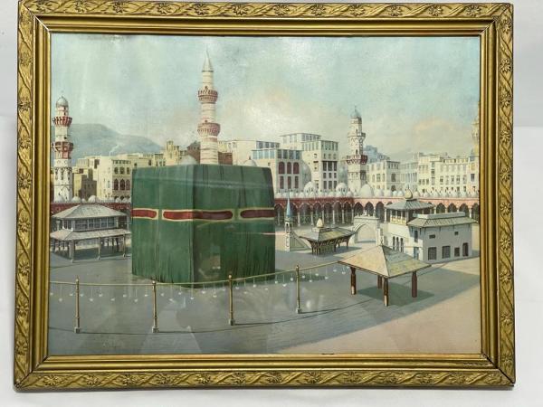 Ahşap Çerçeveli Çok Eski Kabe Fotografi Aoa Ölçü 45X35Cm