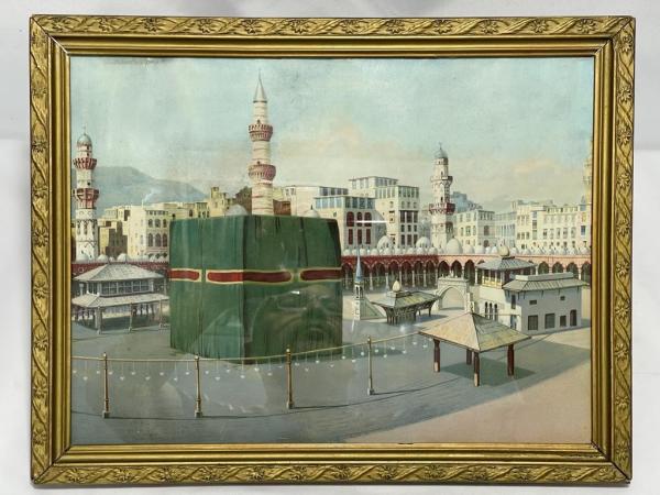 Ahşap Çerçeveli Çok Eski Kabe Fotografi Aoa Ölçü 45X35Cm