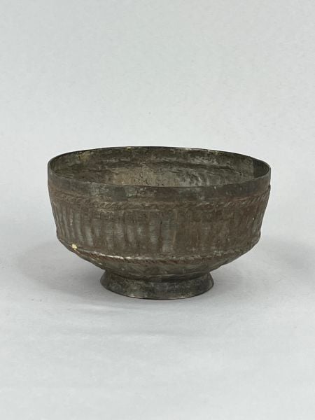 Antika Bakır Tas Ölçü Çap 13 Cm H 7 Cm