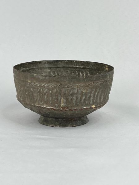 Antika Bakır Tas Ölçü Çap 13 Cm H 7 Cm