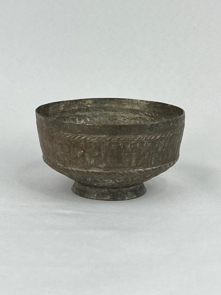 Antika Bakır Tas Ölçü Çap 13 Cm H 7 Cm