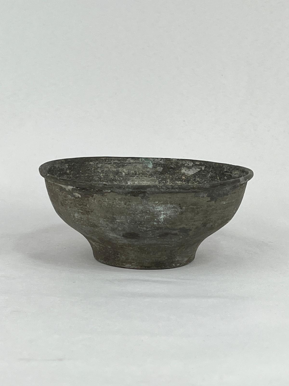 Antika Bakır Tas Ölçü Çap 14 Cm H 6 Cm