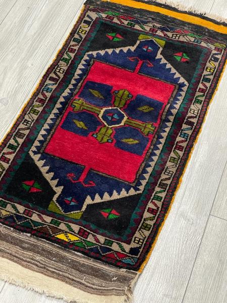 Vintage El Dokuma Halı 85X49Cm Aoa Ölçü 85X49Cm