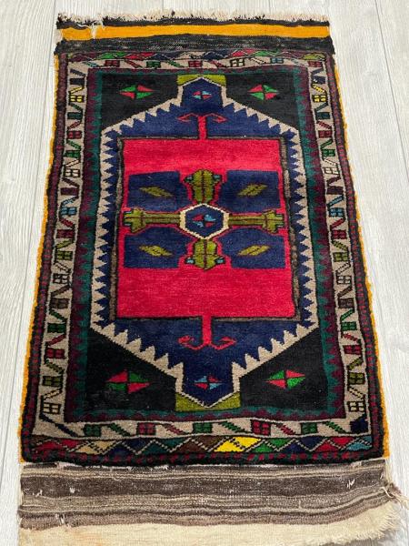 Vintage El Dokuma Halı 85X49Cm Aoa Ölçü 85X49Cm