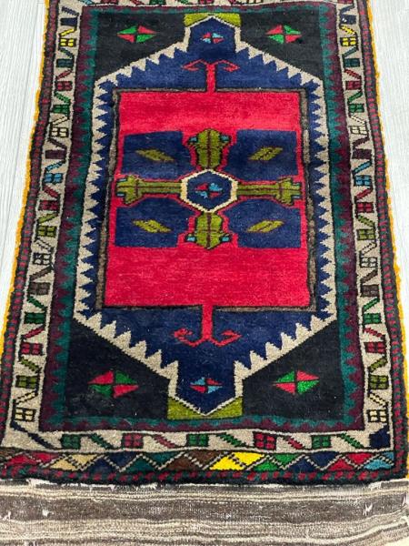 Vintage El Dokuma Halı 85X49Cm Aoa Ölçü 85X49Cm