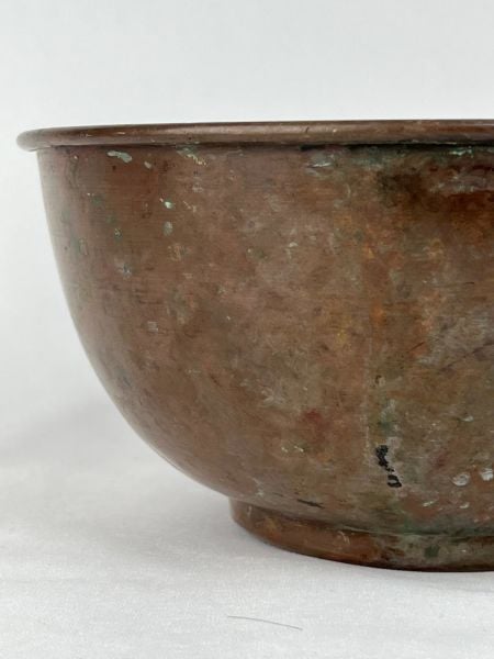 Antika Bakır Tas Ölçü Çap 19 Cm H 9 Cm