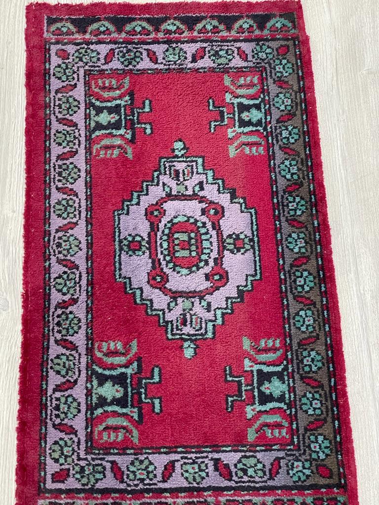 Vintage Yastik Boy Yün Halı 93X49 Cm Aoa Ölçü 93X49Cm