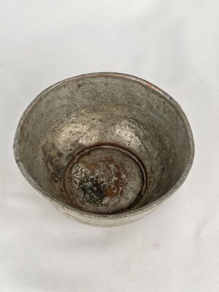 Antika Bakır Tas Ölçü Çap 13 Cm H 6 Cm