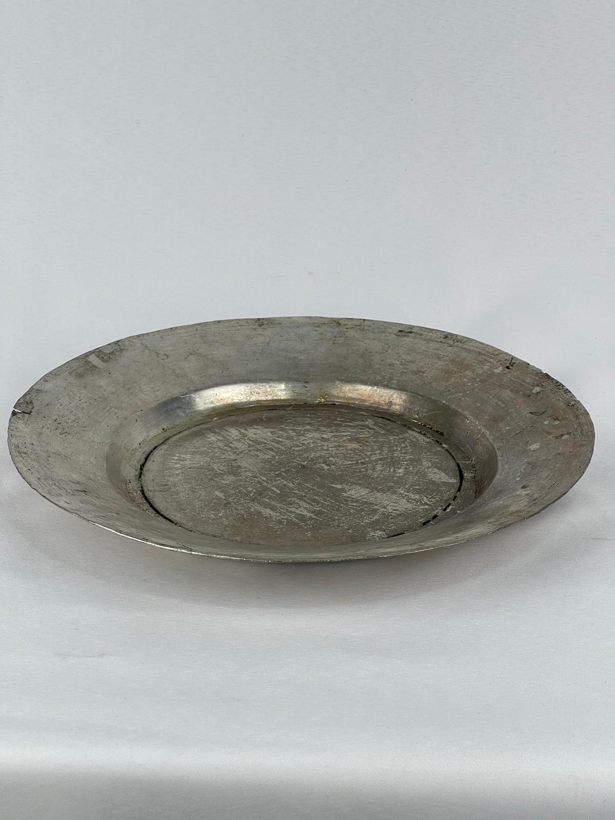 Antika Bakır Tabak Ölçü Çap 26,5 Cm H 3 Cm
