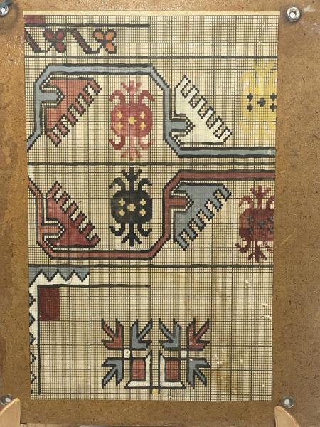 Vintage El Boyama Kilim Motif Tableti Aoa Ölçü 27X34Cm