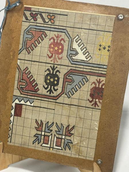 Vintage El Boyama Kilim Motif Tableti Aoa Ölçü 27X34Cm