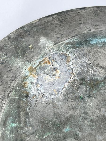 Antika Bakır Tabak Ölçü Çap 36 Cm H 4 Cm
