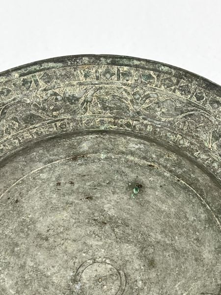 Antika Bakır Tabak Ölçü Çap 36 Cm H 4 Cm