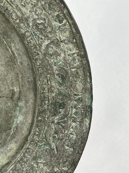 Antika Bakır Tabak Ölçü Çap 36 Cm H 4 Cm