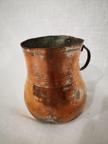 Bakır Maşrapa Aoa Ölçü 10X13Cm 11Cm Yüksekliği